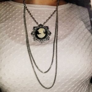 Layered cameo necklace